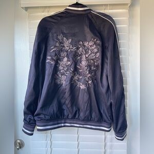 HM satin bomber jacket with embroidery US 10 worn a few times only
